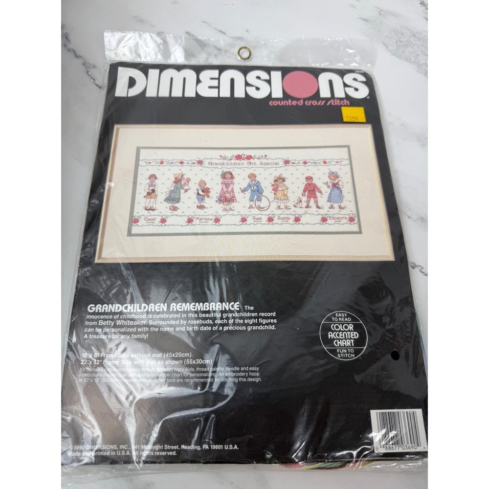 Vintage Dimensions Grandchildren Remembrance Cross Stitch Kit New